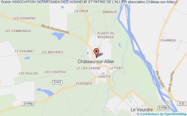 plan association Association Departementale Honneur Et Patrie De L'allier Château-sur-Allier