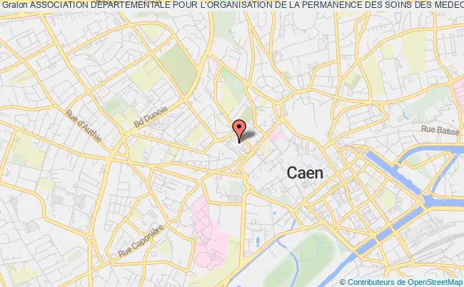 plan association Association Departementale Pour L'organisation De La Permanence Des Soins Des Medecins Liberaux Du Calvados (adops.14) Caen