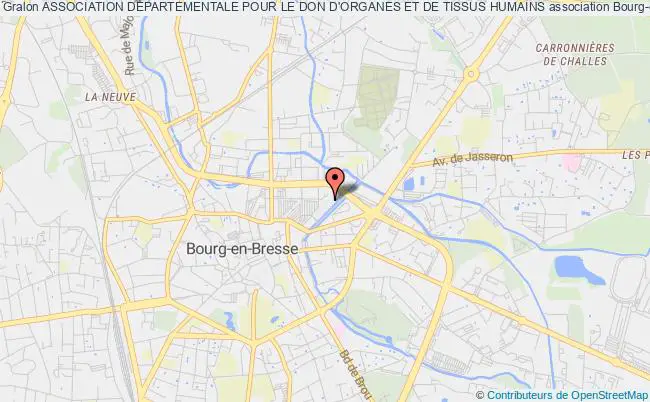 plan association Association DÉpartementale Pour Le Don D'organes Et De Tissus Humains Bourg-en-Bresse