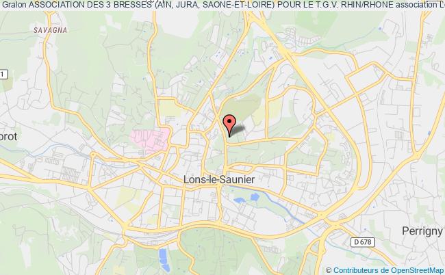 plan association Association Des 3 Bresses (ain, Jura, Saone-et-loire) Pour Le T.g.v. Rhin/rhone Lons-le-Saunier