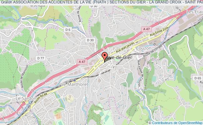 plan association Association Des Accidentes De La Vie (fnath ) Sections Du Gier - La Grand Croix - Saint Paul En Jarez - Lorette - L'horme - Rive De Gier Rive-de-Gier