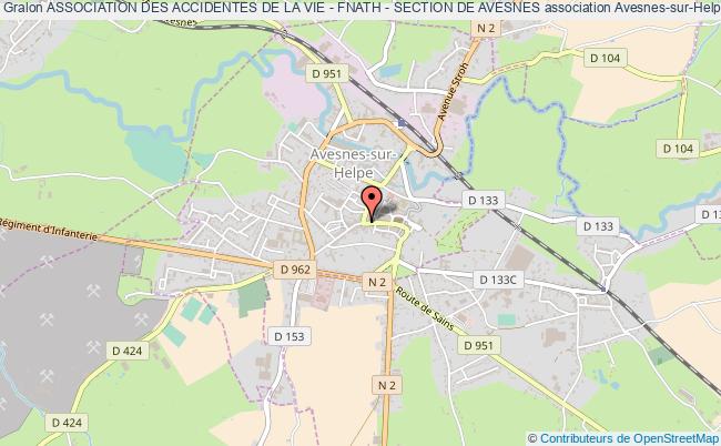 plan association Association Des Accidentes De La Vie - Fnath - Section De Avesnes Avesnes-sur-Helpe