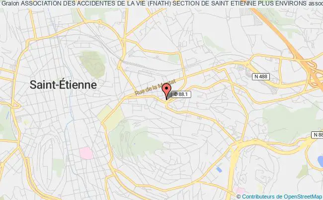 plan association Association Des Accidentes De La Vie (fnath) Section De Saint Etienne Plus Environs Saint-Étienne