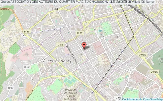 plan association Association Des Acteurs Du Quartier Placieux-haussonville Villers-lès-Nancy