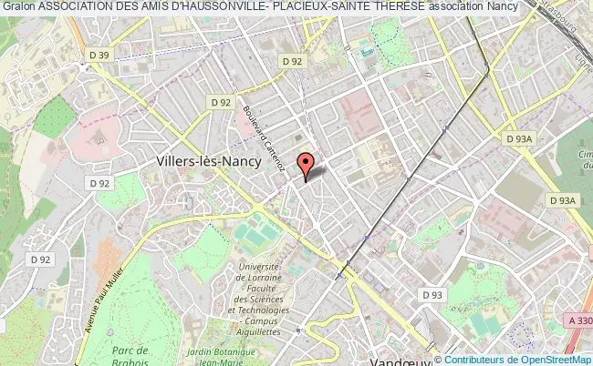 plan association Association Des Amis D'haussonville- Placieux-sainte Therese Nancy