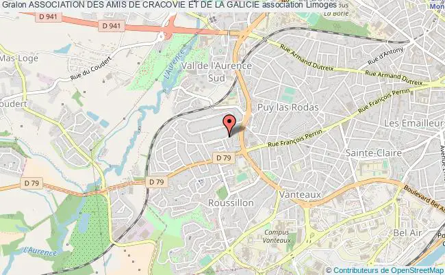 plan association Association Des Amis De Cracovie Et De La Galicie Limoges