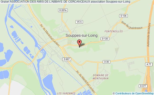 plan association Association Des Amis De L'abbaye De Cercanceaux Souppes-sur-Loing