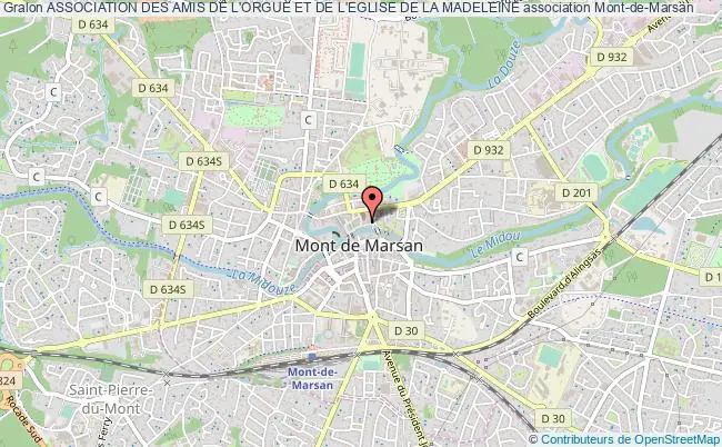 plan association Association Des Amis De L'orgue Et De L'eglise De La Madeleine Mont-de-Marsan