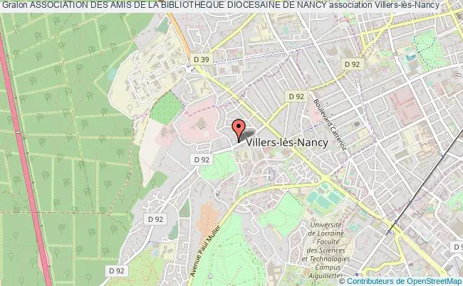 plan association Association Des Amis De La Bibliotheque Diocesaine De Nancy Villers-lès-Nancy
