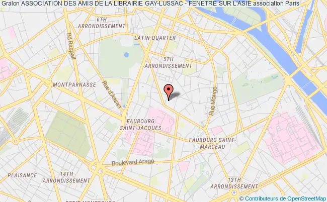 plan association Association Des Amis De La Librairie Gay-lussac - Fenetre Sur L'asie Paris 5e