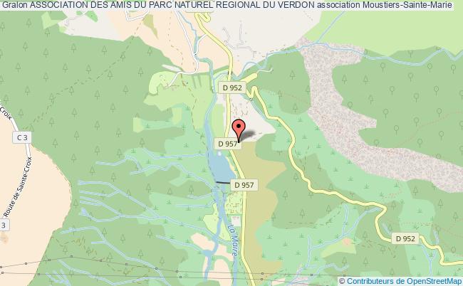 plan association Association Des Amis Du Parc Naturel Regional Du Verdon Moustiers-Sainte-Marie