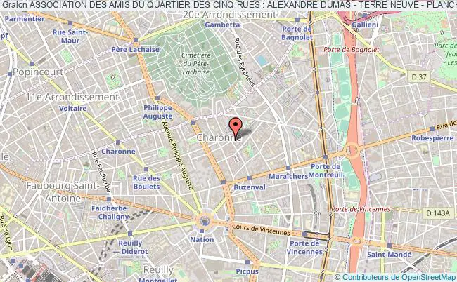 plan association Association Des Amis Du Quartier Des Cinq Rues : Alexandre Dumas - Terre Neuve - Planchat -  Buzenval - RÉunion Paris