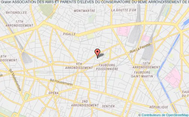 plan association Association Des Amis Et Parents D'eleves Du Conservatoire Du 9eme Arrondissement De Paris Paris