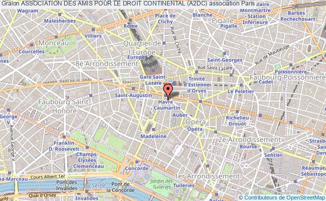 plan association Association Des Amis Pour Le Droit Continental (a2dc) Paris 9e