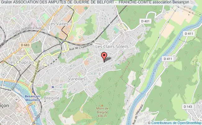 plan association Association Des Amputes De Guerre De Belfort -  Franche-comte Besançon