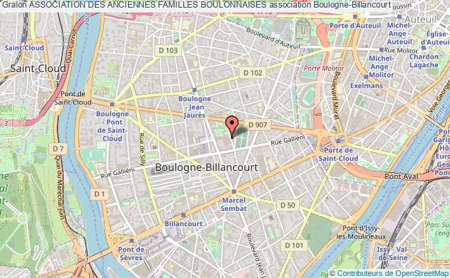 plan association Association Des Anciennes Familles Boulonnaises Boulogne-Billancourt