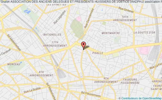 plan association Association Des Anciens Delegues Et Presidents Huissiers De Justice (aadphj) PARIS