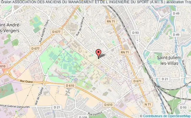 plan association Association Des Anciens Du Management Et De L Ingenierie Du Sport (a.m.i.s.) Troyes