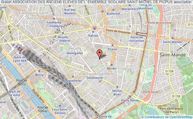 plan association Association Des Anciens Eleves De L' Ensemble Scolaire Saint Michel De Picpus Paris 12e