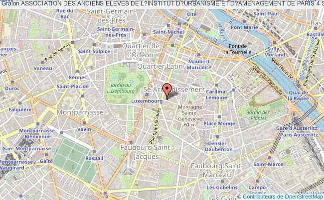 plan association Association Des Anciens Eleves De L?institut D?urbanisme Et D?amenagement De Paris 4 Sorbonne (urbam?s Alumni) Paris