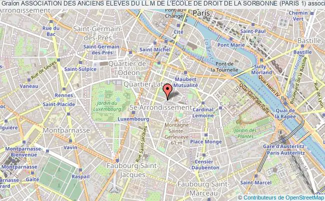 plan association Association Des Anciens Eleves Du Ll.m De L'École De Droit De La Sorbonne (paris 1) Paris 5e