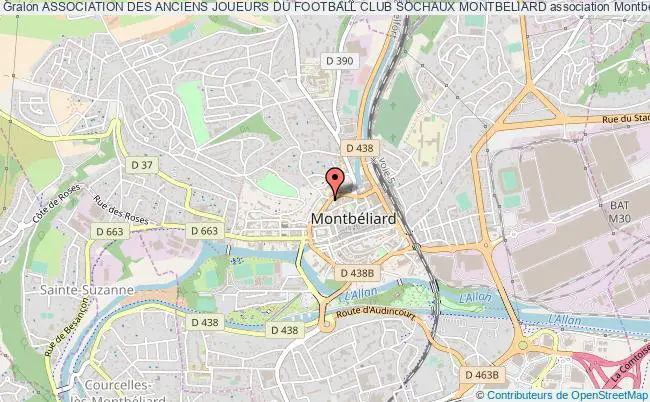 plan association Association Des Anciens Joueurs Du Football Club Sochaux Montbeliard Montbéliard