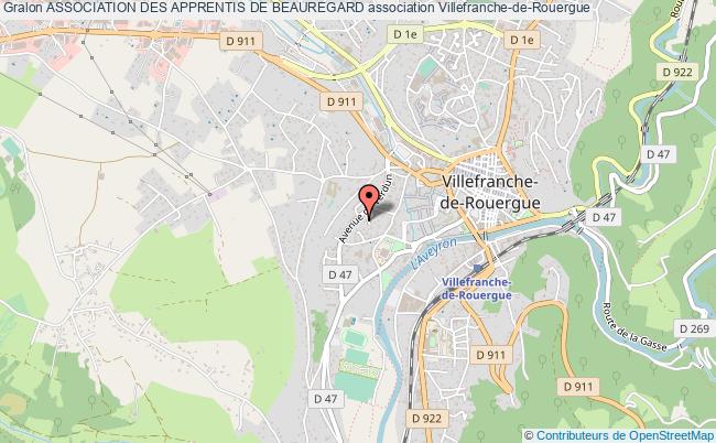 plan association Association Des Apprentis De Beauregard Villefranche-de-Rouergue