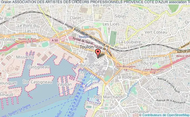plan association Association Des Artistes Des Choeurs Professionnels Provence Cote D'azur Toulon