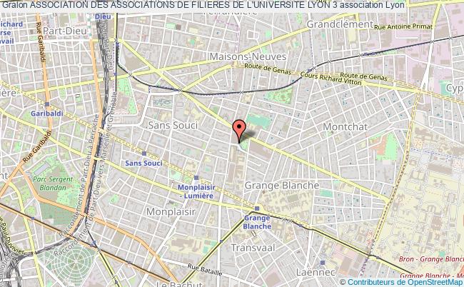 plan association Association Des Associations De Filieres De L'universite Lyon 3 Lyon 8e Arrondissement