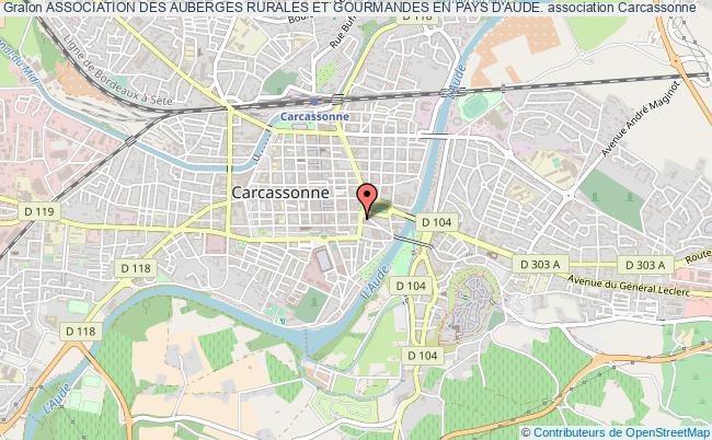 plan association Association Des Auberges Rurales Et Gourmandes En Pays D'aude. Carcassonne