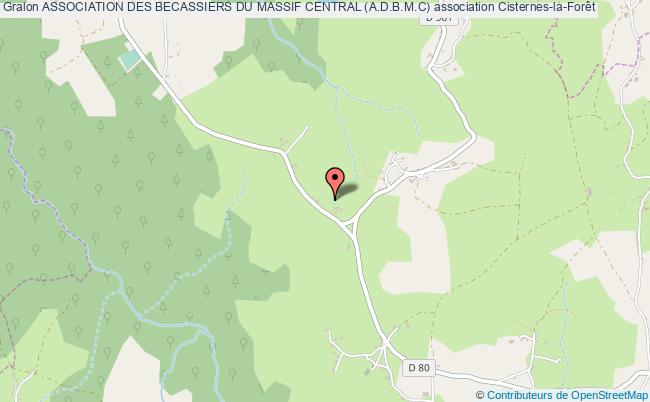 plan association Association Des Becassiers Du Massif Central (a.d.b.m.c) Cisternes-la-Forêt