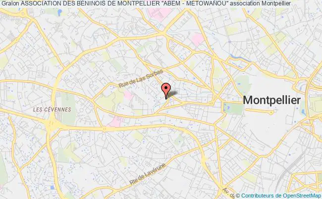 plan association Association Des BÉninois De Montpellier "abem - Metowanou" Montpellier