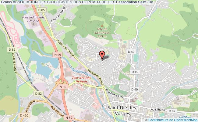 plan association Association Des Biologistes Des Hopitaux De L'est Saint-Dié-des-Vosges