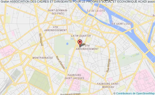 plan association Association Des Cadres Et Dirigeants Pour Le Progres Social Et Economique Acadi Paris 5e
