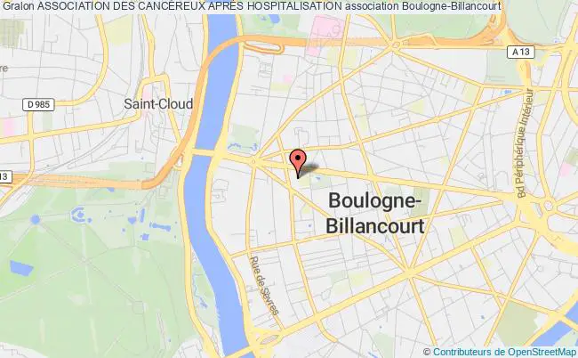 plan association Association Des CancÉreux AprÈs Hospitalisation Boulogne-Billancourt