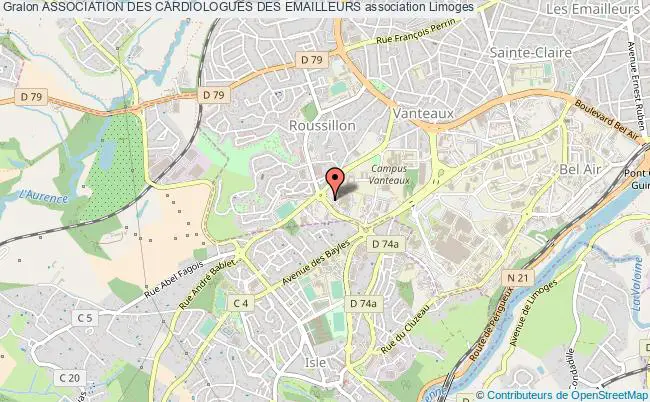plan association Association Des Cardiologues Des Emailleurs Limoges