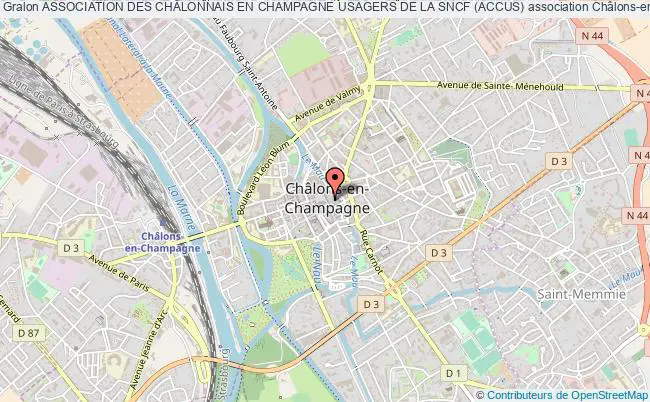 plan association Association Des ChÂlonnais En Champagne Usagers De La Sncf (accus) Châlons-en-Champagne
