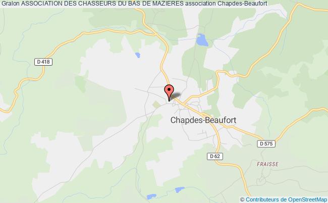plan association Association Des Chasseurs Du Bas De Mazieres Chapdes-Beaufort