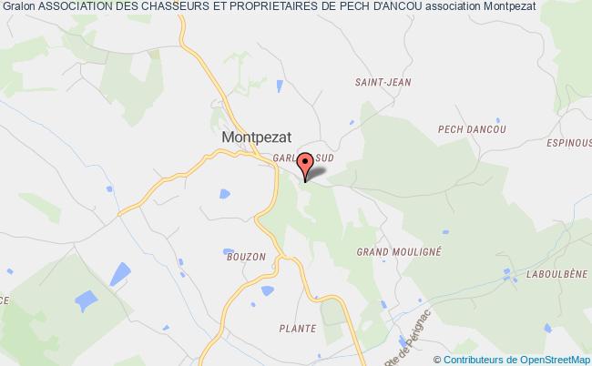 plan association Association Des Chasseurs Et Proprietaires De Pech D'ancou Montpezat