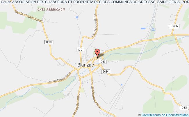 plan association Association Des Chasseurs Et Proprietaires Des Communes De Cressac, Saint-genis, Porcheresse Et Saint-leger Coteaux-du-Blanzacais