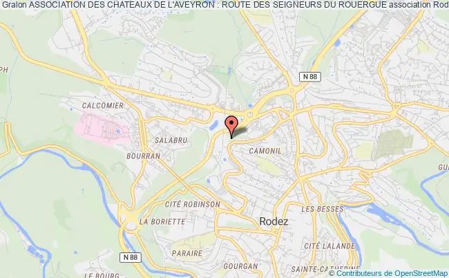 plan association Association Des Chateaux De L'aveyron : Route Des Seigneurs Du Rouergue Rodez