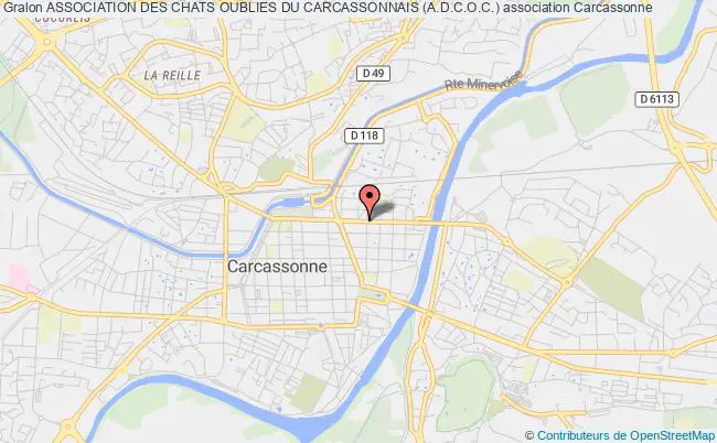 plan association Association Des Chats Oublies Du Carcassonnais (a.d.c.o.c.) Carcassonne