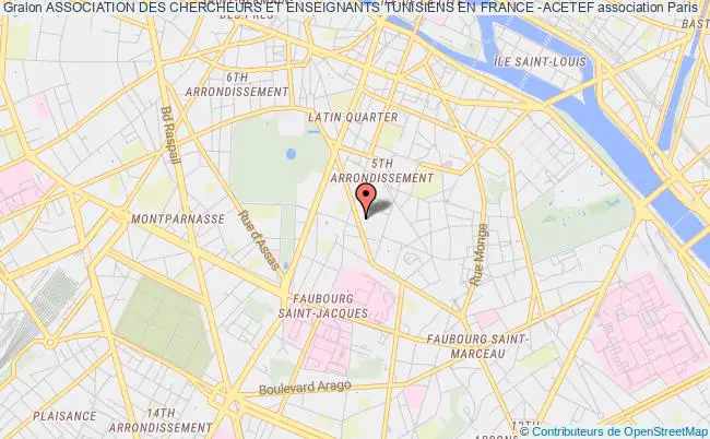 plan association Association Des Chercheurs Et Enseignants Tunisiens En France -acetef Paris