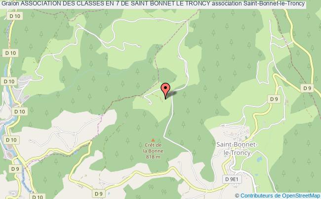 plan association Association Des Classes En 7 De Saint Bonnet Le Troncy Saint-Bonnet-le-Troncy