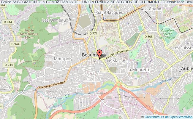 plan association Association Des Combattants De L'union Francaise Section De Clermont-fd Beaumont