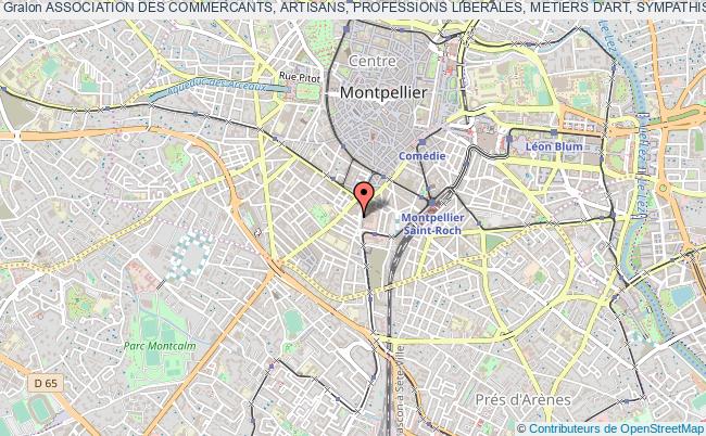 plan association Association Des Commercants, Artisans, Professions Liberales, Metiers D'art, Sympathisants De "autour De Rondelet" Montpellier