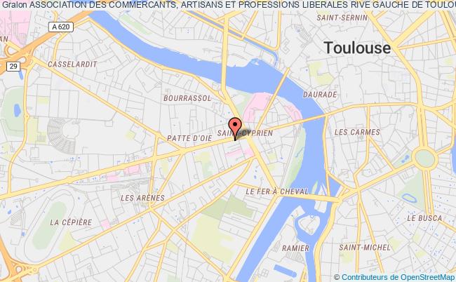 plan association Association Des Commercants, Artisans Et Professions Liberales Rive Gauche De Toulouse Toulouse