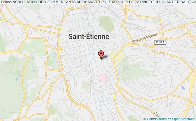 plan association Association Des Commercants Artisans Et Prestataires De Services Du Quartier Saint Jacques Saint-Étienne