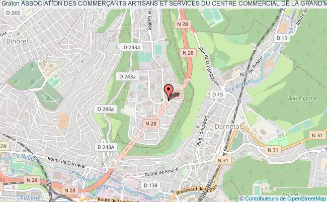 plan association Association Des CommerÇants Artisans Et Services Du Centre Commercial De La Grand'mare Rouen