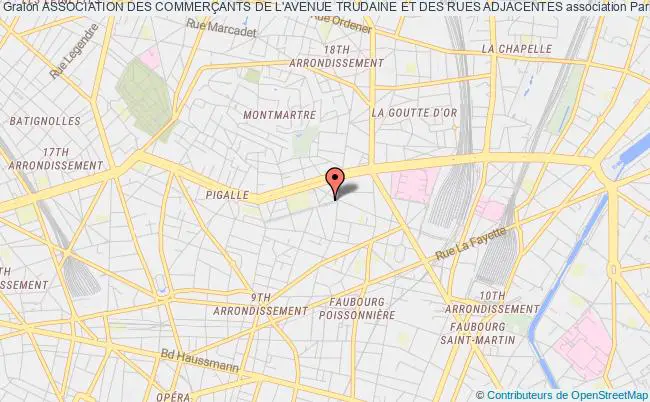plan association Association Des CommerÇants De L'avenue Trudaine Et Des Rues Adjacentes Paris